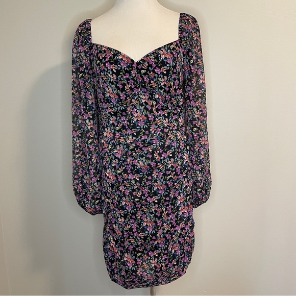 All in Favor Black Multi floral dress size XL - Picture 3 of 9